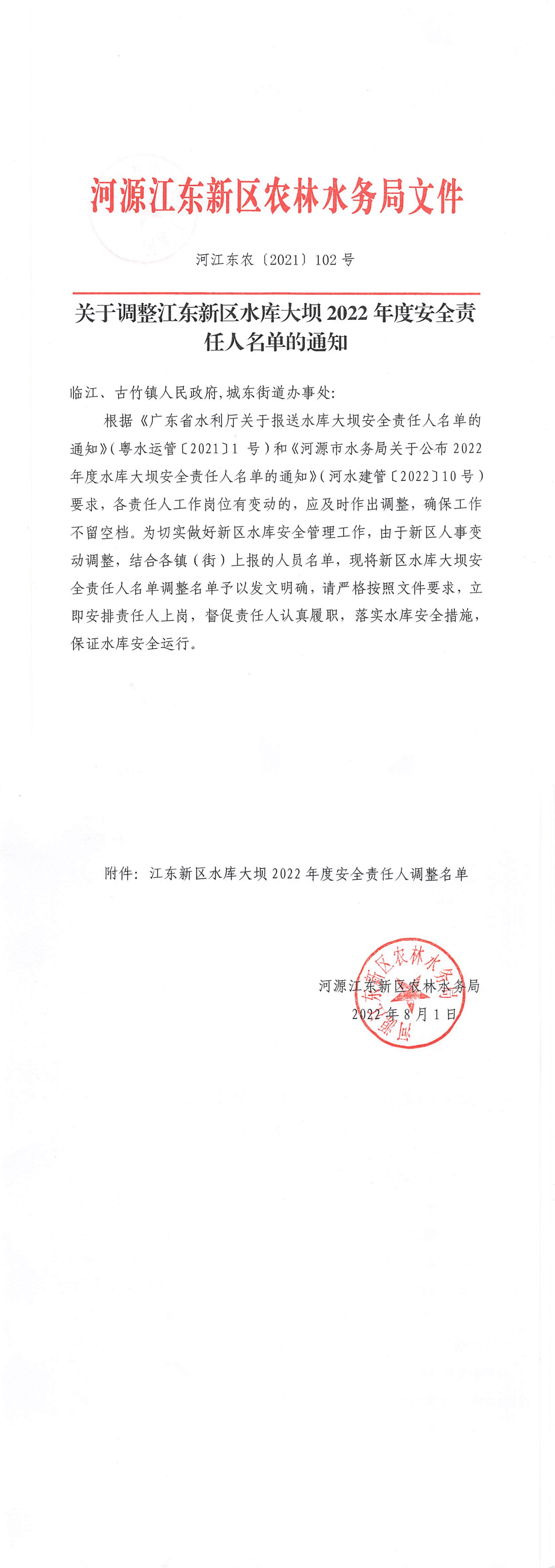 關(guān)于調(diào)整江東新區(qū)水庫(kù)大壩2022年度安全責(zé)任人名單的通知_00.png